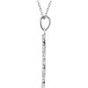 Image 3 : Natural 0.47 CTW Diamond Petite Treble Clef Expression Pendant Necklace 14KT White Gold