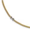 Image 1 : 14K Two-Tone CZ Infinity Mesh Link Bracelet - 7.5 in.