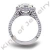 Image 3 : Natural 2.17 CTW Halo Micro Pave Princess Cut Diamond Ring 18KT White Gold