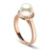 Image 2 : White Akoya Pearl and Diamond Halo Ring