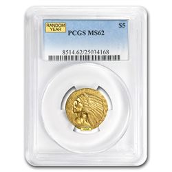 $5 Indian Gold Half Eagle MS-62 PCGS