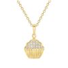 Image 1 : Natural 0.12 CTW Diamond Pendant Necklace in Solid Gold 14KT Yellow Gold
