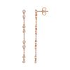 Image 1 : Natural 0.35 CTW Bezel Diamond Train Dangle Earrings 14KT Rose Gold