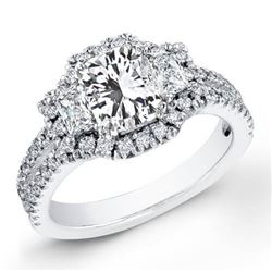Natural 4.34 CTW Radiant Cut Diamond Engagement Ring 18KT White Gold