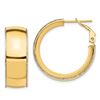Image 1 : 14k Yellow Gold Polished with White Gold Round Hoop Earrings
