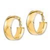 Image 2 : 14k Yellow Gold Polished with White Gold Round Hoop Earrings