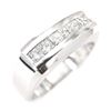 Image 1 : Natural 1.82 CTW Men's Princess Cut Channel Set Diamond Ring 14KT White Gold
