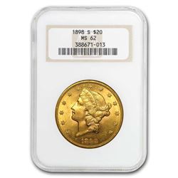 1898-S $20 Liberty Gold Double Eagle MS-62 NGC