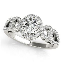 Natural 1.15 ctw Diamond Halo Ring 14k White Gold