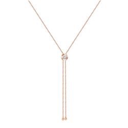 Natural 0.42 CTW Solid Gold and Diamond Adjustable Rodeo Necklace 14KT Rose Gold