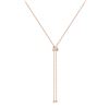 Image 1 : Natural 0.42 CTW Solid Gold and Diamond Adjustable Rodeo Necklace 14KT Rose Gold