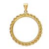 Image 2 : 14K Gold Prong Rope Polished Coin Bezel - 22 millimeter