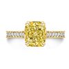 Image 3 : Natural 3.27 CTW Canary Yellow Cushion Cut Diamond Engagement Ring 14KT Yellow Gold
