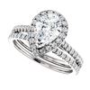 Image 4 : Natural 2.52 CTW Halo Teardrop Pear Cut Diamond Engagement Set 14KT White Gold