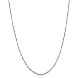 14k White Gold 2 mm Cable Chain Necklace - 18 in.