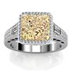 Image 3 : Natural 4.32 CTW Canary Yellow Radiant Cut & Baguette Diamond Engagement Ring 14KT Two-tone