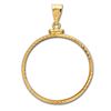 Image 2 : 14K Gold Screw-Top-Diamond-Cut Coin Bezel - 27 millimeter