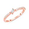 Image 1 : Natural 0.22 CTW Tilted Baguette Diamond Ring 18KT Rose Gold