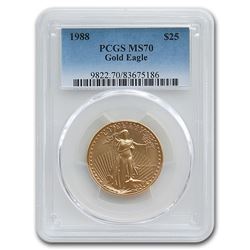 1988 1/2 oz Gold American Eagle MS-70 PCGS