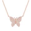 Image 1 : Natural 0.72 CTW Butterfly Diamond Necklace 18KT Rose Gold