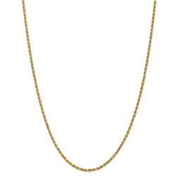 14k Gold 2.25 mm Diamond Cut Rope w/Lobster Clasp Chain - 24 in.