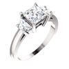 Image 3 : Natural 1.32 CTW 3-Stone Princess Cut & Half Moon Diamond Ring 14KT White Gold