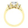 Image 3 : Natural 2.72 CTW Cushion Cut & Half Moons 3-stone Diamond Ring 18KT Yellow Gold