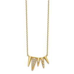 14k Yellow Gold Triangles CZ w/ 2 in ext Necklace - 20 in.