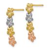 Image 2 : 14k Tri-Color Plumeria Earrings - 31 mm