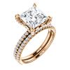 Image 1 : Natural 4.02 CTW Under-Halo Princess Cut Diamond Ring 18KT Rose Gold