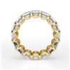 Image 1 : Natural 10.52 CTW U- Setting Emerald Cut Diamond Eternity Ring 14KT Yellow Gold