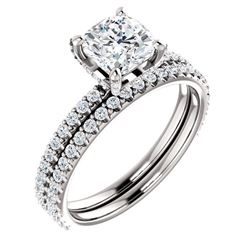 Natural 2.02 CTW Under-Halo Cushion Cut Diamond Ring 18KT White Gold
