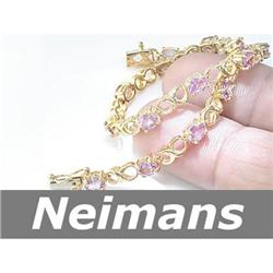 USGL Certified Gem 4.75 ct Tanzanite Bracelet 14kt Gold