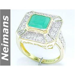 Certified 1.00 ct Aquamarine & Diamond Ring 14kt Gold