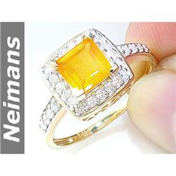 USGL Certified .75 ct Sapphire & Diamond Ring 14kt Gold