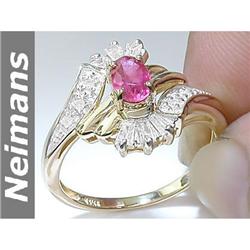 Gem Certified .75 ct Spinel & Diamond Stud Earrings 14k