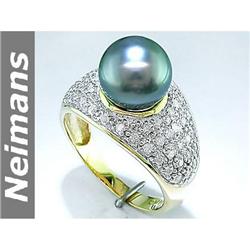 Antique 3.00 ct Green Amethyst & Diamond Pendant 14kt