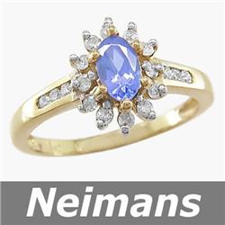 1.25 ct Blue Topaz & Diamond Earrings 14kt Gold