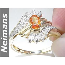 Vintage .75 ct Pink Tourmaline & Diamond Ring 14kt Gold