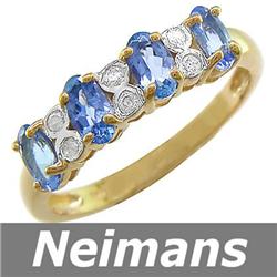 Certified Gem 3.25 ct Aquamarine & VS Diamond Ring 14kt