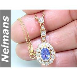 Certified Mined Gem 1.25 ct Aquamarine Pendant 14k Gold