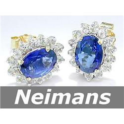 Gem Certified 3.50 ct Sapphire & Diamond Ring 14kt Gold