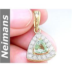 Gem Quality 3.50 ct Green Tourmaline & Diamond Pendant