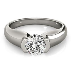 Natural 1 ctw Diamond Solitaire Ring 14k White Gold