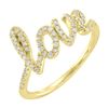 Image 1 : Natural 0.27 CTW Love Script Diamond Ring 14KT Yellow Gold