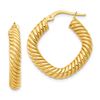 Image 1 : 14k Yellow Gold Small Textured Square Hoop Earrings - 2x4 mm