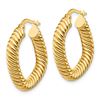 Image 2 : 14k Yellow Gold Small Textured Square Hoop Earrings - 2x4 mm