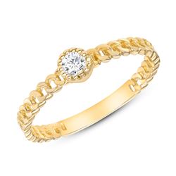 Natural 0.12 CTW Princess Diamond Cuban Band 14KT Yellow Gold