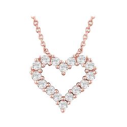 Natural 0.27 CTW Heart Outline Diamond Necklace 18KT Rose Gold