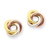 Image 1 : 14k Gold Tri-color Twisted Knot Post Earrings